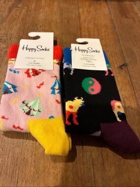 NWT Happy Socks Kids Crew Socks - Size 4-6 Years Cute!!